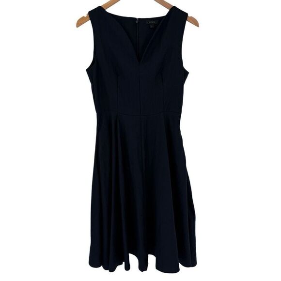 COS Lyocell Linen Sleeveless Fit & Flare Knee Length Dress Navy Blue Women 6 - Picture 1 of 8